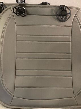 Motor Trend Twin Pack Gray Faux Leather Bucket Car Seat Covers